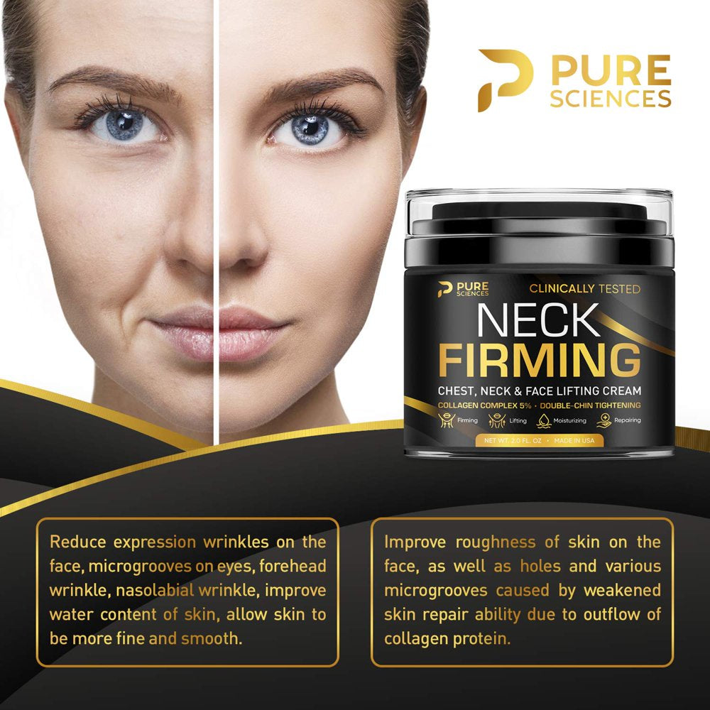 Neck Firming Cream - anti Wrinkle Cream - Made in USA - Saggy Neck Tightener & Double Chin Reducer Cream - Collagen & Retinol Skin Tightening Cream - anti Aging Moisturizer for Neck & Décolleté